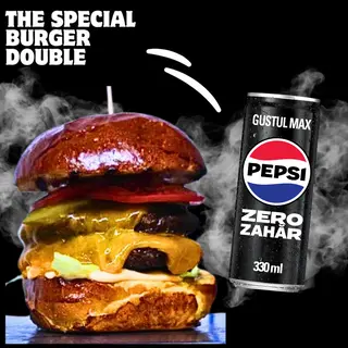 THE SPECIAL BURGER DOUBLE + GRATIS Doza PEPSI BLACK