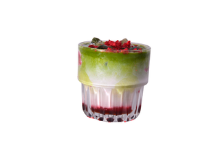 Raspberry Iced Matcha Tea Latte