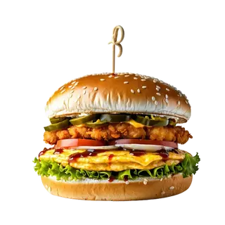 Hamburguesa De Filete De Pollo Y Tortilla Con Picante