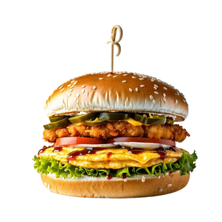 Hamburguesa De Filete De Pollo Y Tortilla Con Picante