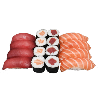 Bandeja de atún y salmón (16 pzs.)