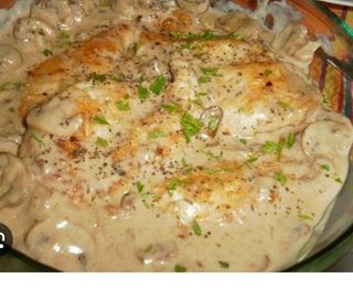 Escalopes de peru com batata e arroz