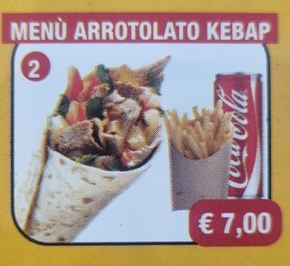 Menu arrotolato kebap con la birra 33 cl
