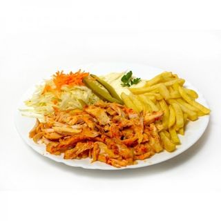 Shaorma pui la farfurie 500g+ Pepsi /Mirinda 0,25/Apă 0,5.