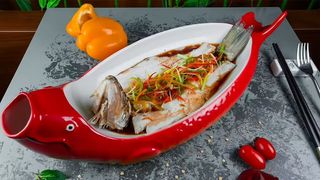 Судак на пару в соевом соусе