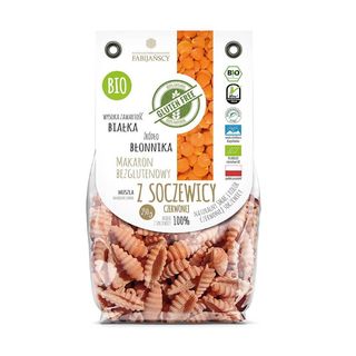 Makaron (z soczewicy czerwonej) muszla gnocchi sardi bezglutenowy BIO 250g - Fabijańscy