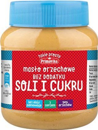 Masło orzechowe bez soli i cukru 350g Primavika