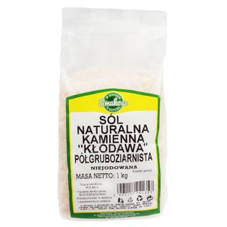 Sól naturalna kamienna kłodawska KŁODAWA półgruboziarnista niejodowana 1kg SMAKOSZ