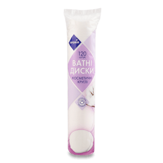 Диски ватні «Премія» косметичні круглі (120шт/уп)