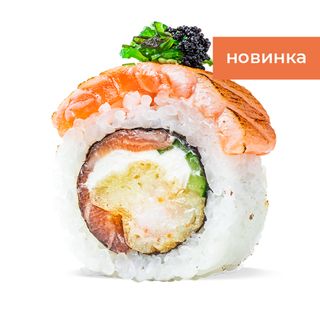 Рол Філа з лососем абурі та креветкою темпура