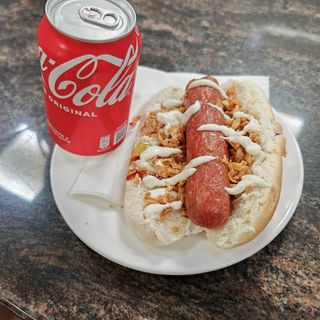 Perrito Normal + Refresco Lata Coca-Cola