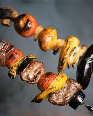 Мякоть баранины с овощами