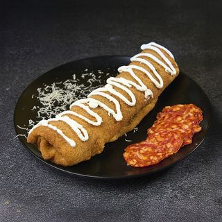 Pohovana slana palačinka sa kulenom, kačkavaljem i pavlakom