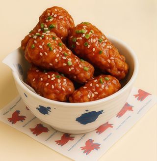 N6.Alitas de pollo con salsa tradicional coreana (250 g.)