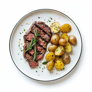 Manzo con patate alla piastra