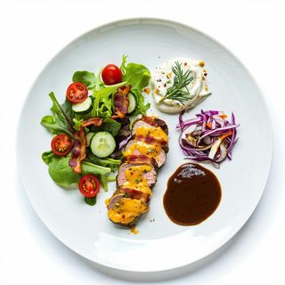 Polędwica wieprzowa zapiekana z serem i bekonem