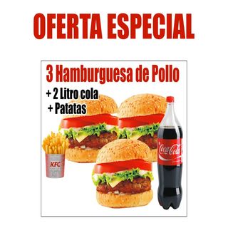 Menú hamburguesa para 3 personas