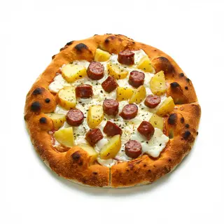 Pizza bianca patate e salsiccia