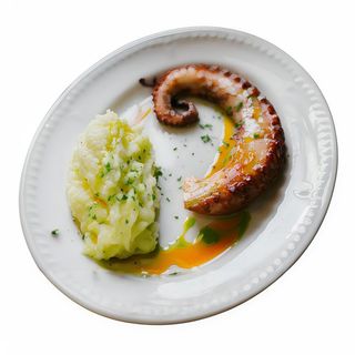 Pulpo A La Brasa Sobre Parmentier De Patata Y Trufa