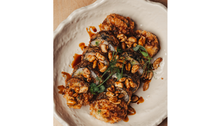 Salmon panko peanuts