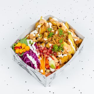 Crispy Chicken Over Fries