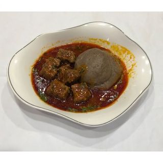 3 scoops of Amala, 5 beef/assorted + 1 bottle water