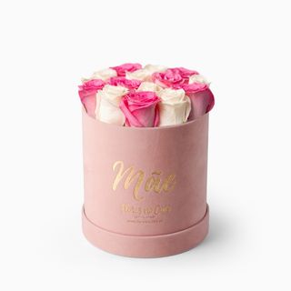 Caixa Dia da Mãe (Rosas Brancas e Cor-de-Rosa)