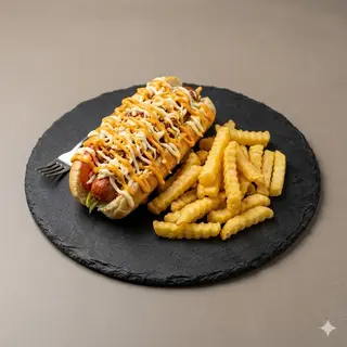 Perro Caliente Con Patatas