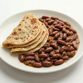 Stewed Beans double Chapati