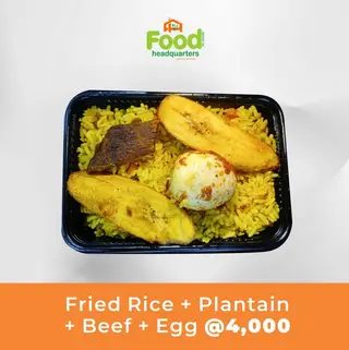 Fried Rice + Plantain + Beef + Egg