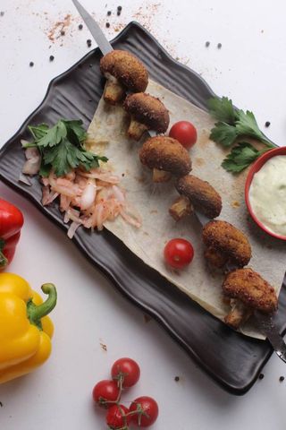 Грибы на мангале