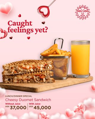 Cheesy Duomet Sandwich With Juice