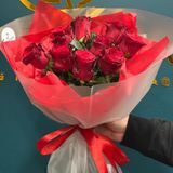 9 trandafiri albi olandezi 60 cm