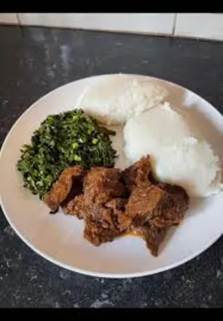 Ugali served with Liver