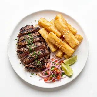 Yuca Con Carne Asada