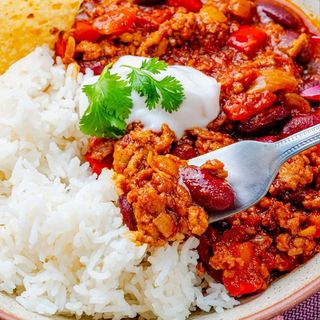 Chili con Carne y Arroz ó Nachos