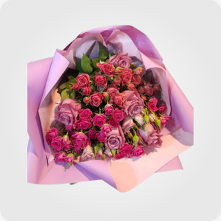 ვარდისფერ-იისფერი ვარდების თიგული