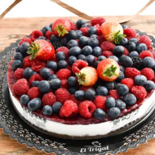 Cheesecake de frutos rojos ecológicos