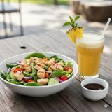 Chicken vegetable salad + PineabppleJuice Combo