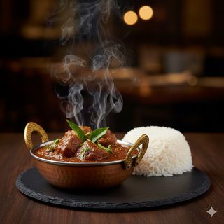 Manzo al Curry con Riso Bianco