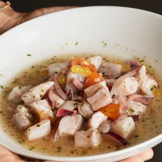 Ceviche de corvina y leche de tigre 