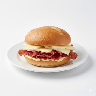 Panino con salame e fontina