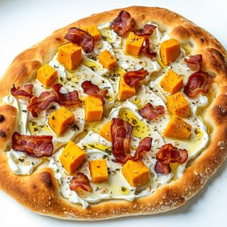 Pizza zucca e salsiccia