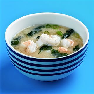 Miso soup with shrimps