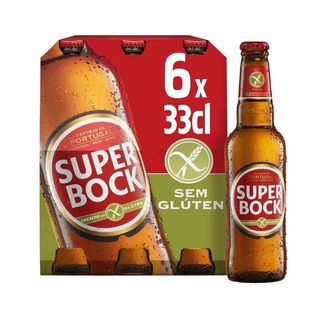 6x Cerveja Super Bock s/ Gluten 33cl (5,2% Vol.)