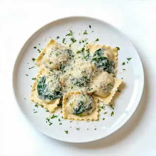 Ravioli de requesón y espinacas