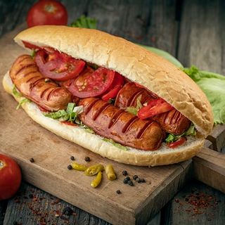 მექსიკური ჰოთ-დოგი "სუპერი" პურით