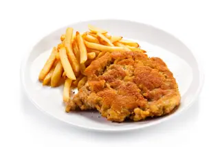 Demi poulet pané + frites