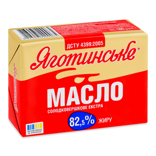 Масло солодковершкове «Яготинське» екстра 82,5% (180г)
