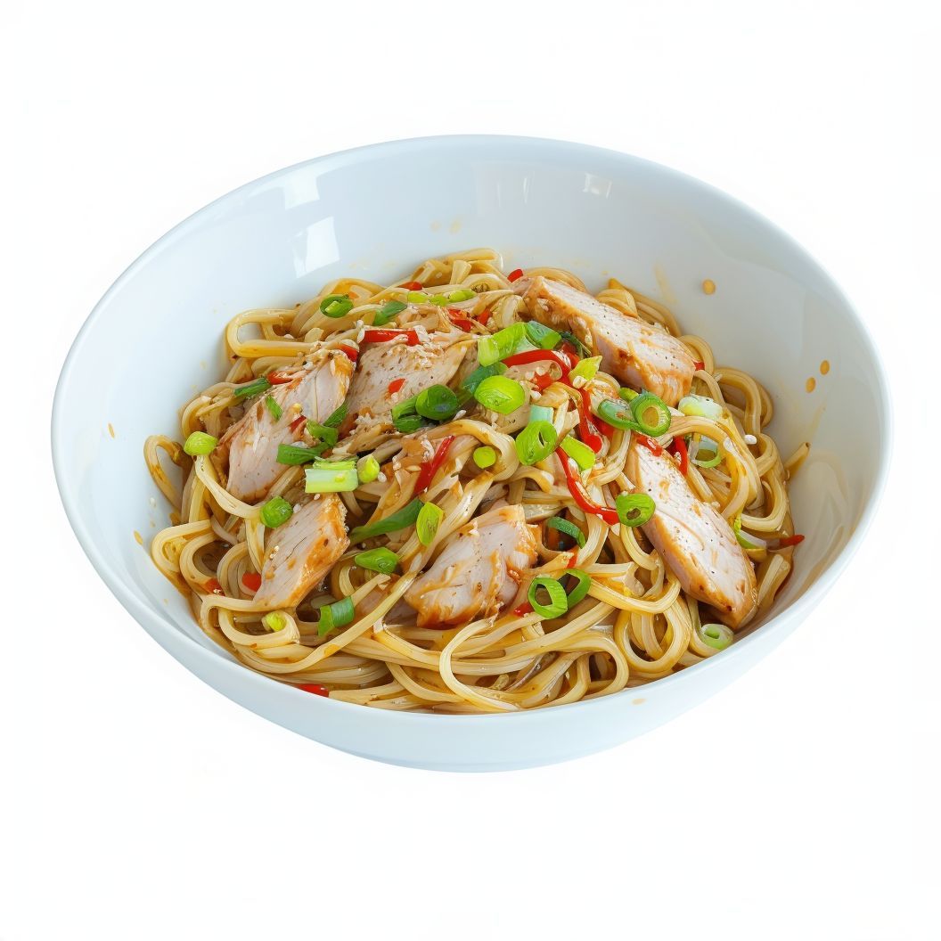 Tallarines Fideo Cristal, Pollo, Huevo Y Verduras